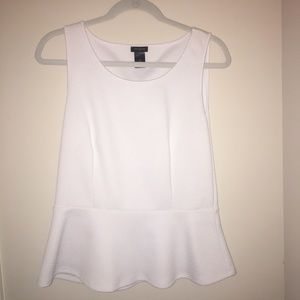 White Peplum Tank Top